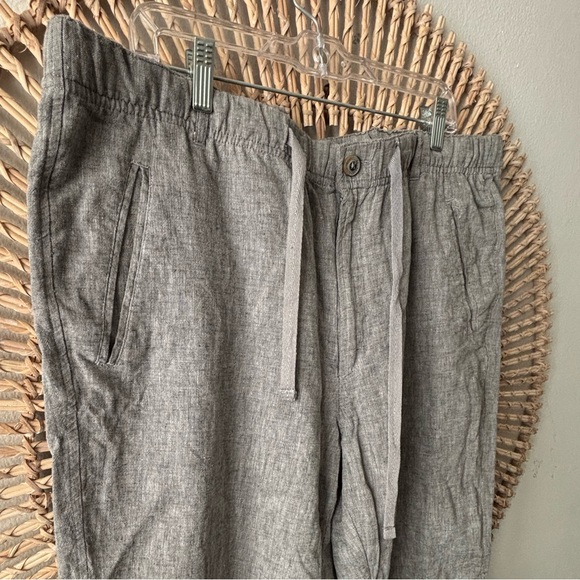 Tasso Elba Island Linen Pants XL Flat Front Drawstring Trouser Gray - Picture 2 of 15